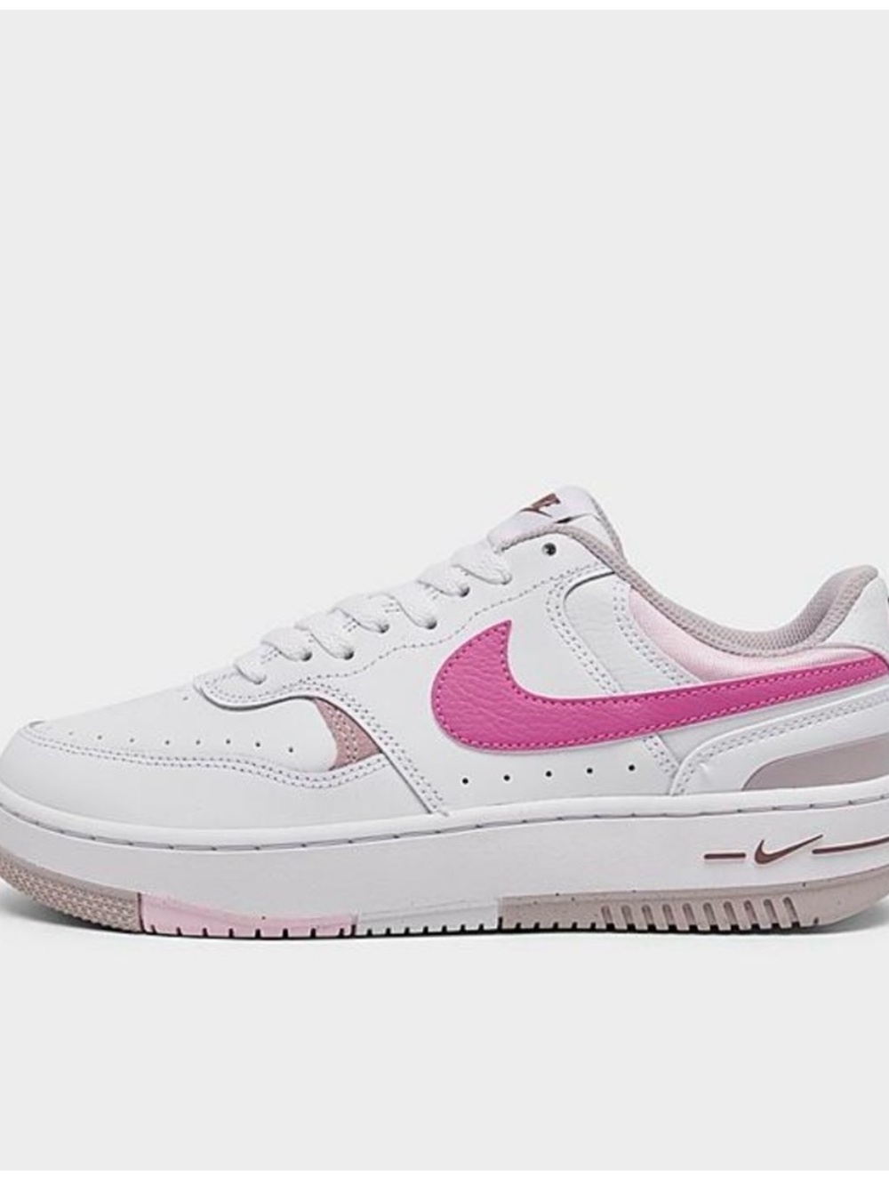 Nike Women’s White Sneakers with Pink Swoosh